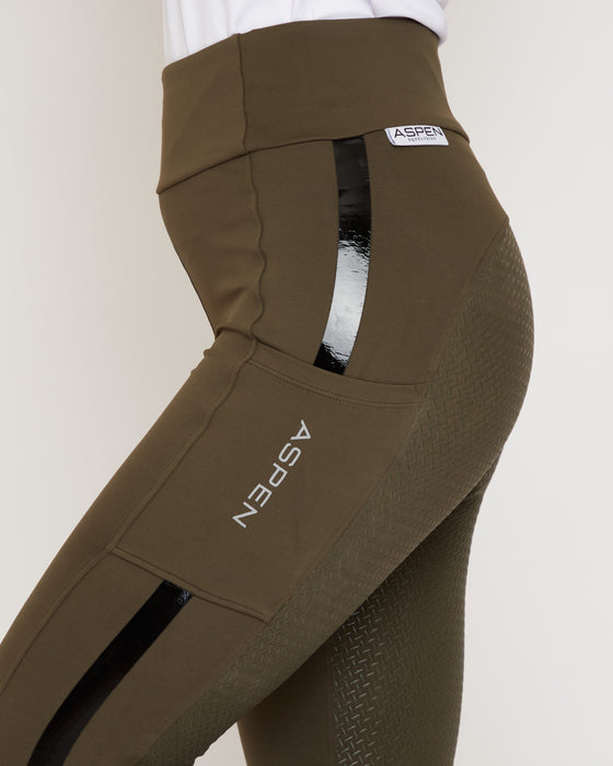 Technical Leggings Khaki - Full Seat Grip