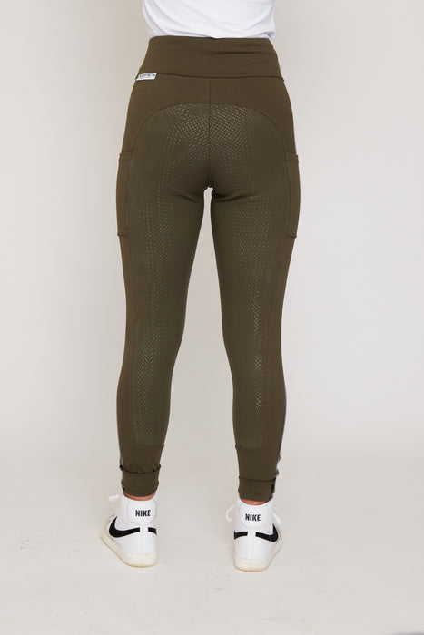 Technical Leggings Khaki - Full Seat Grip