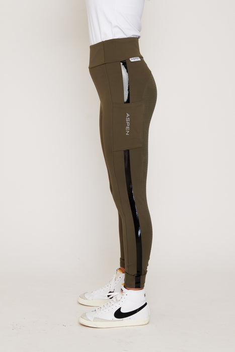 Technical Leggings Khaki - Full Seat Grip
